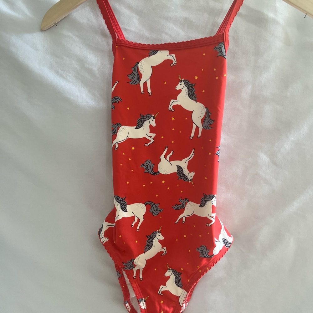 Hanna Andersson Unicorn One-Piece Swimsuit | Girls Size 10